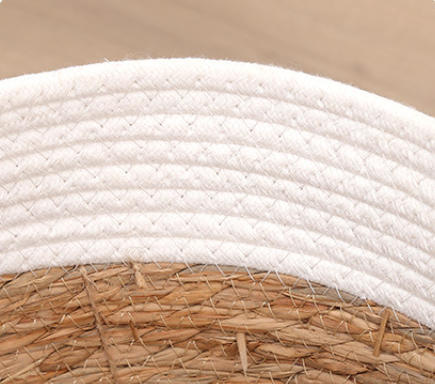 Natural Straw Cotton Rope Woven Basket, Handmade Portable Storage Flower Pot for Home Garden Decor & Fruit Plant Container,www.kongzeglobal.com,Natural Straw Cotton Rope Woven Basket, Handmade Portable Storage Flower Pot for Home Garden Decor & Fruit Plant Container-www.kongzeglobal.com