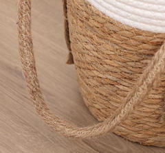 Natural Straw Cotton Rope Woven Basket, Handmade Portable Storage Flower Pot for Home Garden Decor & Fruit Plant Container,www.kongzeglobal.com,Natural Straw Cotton Rope Woven Basket, Handmade Portable Storage Flower Pot for Home Garden Decor & Fruit Plant Container-www.kongzeglobal.com