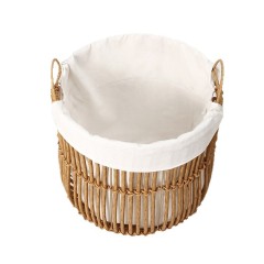 Imitation Rope Woven Round Laundry Basket, Large Capacity Dirty Clothes Hamper with Linen Liner & Dual Carry Handles for Japanese Style Home Storage,www.kongzeglobal.com,Imitation Rope Woven Round Laundry Basket, Large Capacity Dirty Clothes Hamper with Linen Liner & Dual Carry Handles for Japanese Style Home Storage-www.kongzeglobal.com
