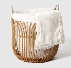 Imitation Rope Woven Round Laundry Basket, Large Capacity Dirty Clothes Hamper with Linen Liner & Dual Carry Handles for Japanese Style Home Storage,www.kongzeglobal.com,Imitation Rope Woven Round Laundry Basket, Large Capacity Dirty Clothes Hamper with Linen Liner & Dual Carry Handles for Japanese Style Home Storage-www.kongzeglobal.com