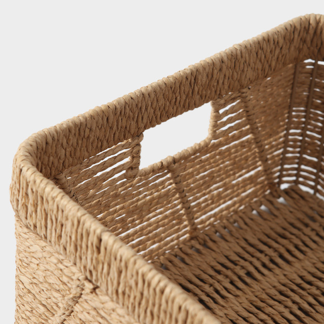 Natural Paper Rope Woven Rectangular Storage Basket Set, 3 Sizes Nesting Organizer Bins for Desktop Snack Book Sundry Home Tidy,www.kongzeglobal.com,Natural Paper Rope Woven Rectangular Storage Basket Set, 3 Sizes Nesting Organizer Bins for Desktop Snack Book Sundry Home Tidy-www.kongzeglobal.com