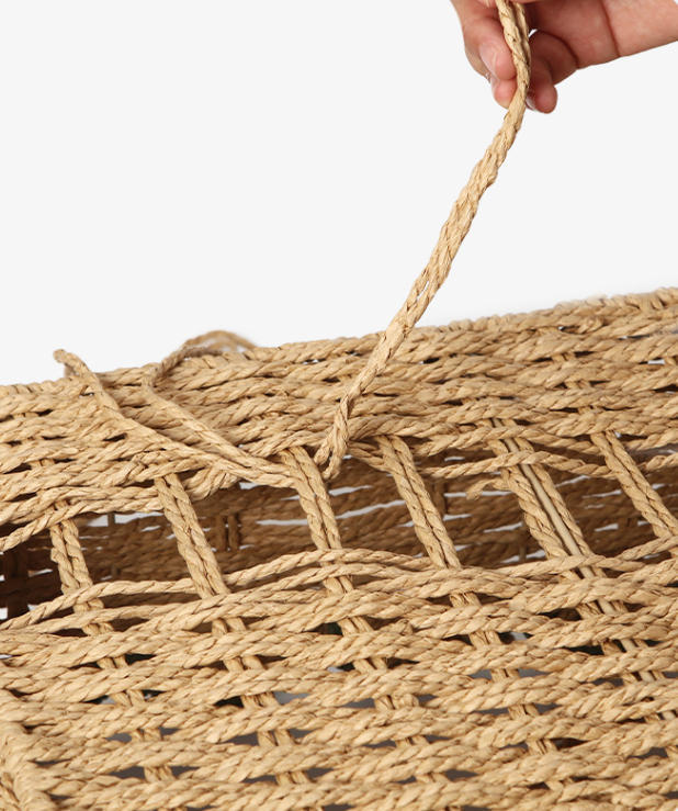 Natural Paper Rope Woven Rectangular Storage Basket Set, 3 Sizes Nesting Organizer Bins for Desktop Snack Book Sundry Home Tidy,www.kongzeglobal.com,Natural Paper Rope Woven Rectangular Storage Basket Set, 3 Sizes Nesting Organizer Bins for Desktop Snack Book Sundry Home Tidy-www.kongzeglobal.com