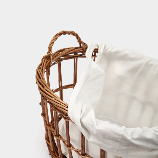 Natural Wicker Oval Handheld Storage Basket, 2 Sizes Lined Woven Organizer Bin with Dual Handles for Japanese Home Desktop Toy Snack Sundry Storage,www.kongzeglobal.com,Natural Wicker Oval Handheld Storage Basket, 2 Sizes Lined Woven Organizer Bin with Dual Handles for Japanese Home Desktop Toy Snack Sundry Storage