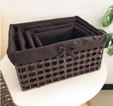 Natural Straw Woven Storage Baskets Set, Fabric Lined Rectangular Organizer Bins for Tabletop Toy Snack Sundry Home Storage,www.kongzeglobal.com,Natural Straw Woven Storage Baskets Set, Fabric Lined Rectangular Organizer Bins for Tabletop Toy Snack Sundry Home Storage-www.kongzeglobal.com
