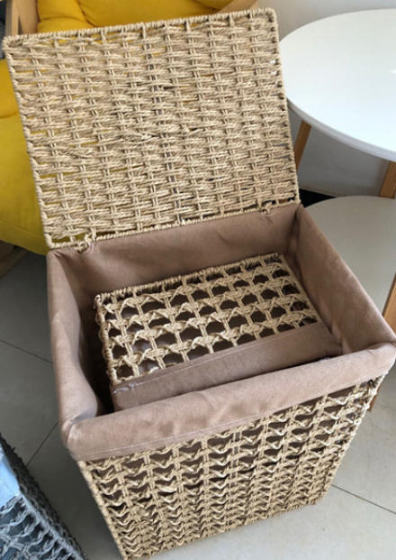 Natural Straw Woven Storage Baskets Set, Fabric Lined Rectangular Organizer Bins for Tabletop Toy Snack Sundry Home Storage,www.kongzeglobal.com,Natural Straw Woven Storage Baskets Set, Fabric Lined Rectangular Organizer Bins for Tabletop Toy Snack Sundry Home Storage-www.kongzeglobal.com