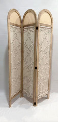 3-Panel Cotton Rope Room Divider Screen, Solid Wood Frame Foldable Woven Partition Screen for Boho Nordic Home Decor,www.kongzeglobal.com,3-Panel Cotton Rope Room Divider Screen, Solid Wood Frame Foldable Woven Partition Screen for Boho Nordic Home Decor-www.kongzeglobal.com