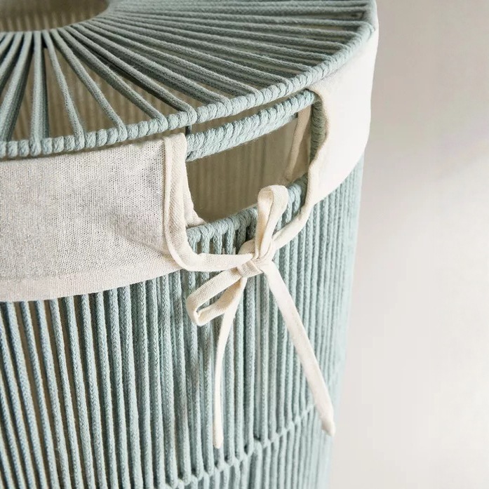 Lidded Cotton Rope Woven Laundry Basket, Large Capacity Round Dirty Clothes Storage Hamper with Removable Liner for Home Bathroom Organizer,www.kongzeglobal.com,Lidded Cotton Rope Woven Laundry Basket, Large Capacity Round Dirty Clothes Storage Hamper with Removable Liner for Home Bathroom Organizer-www.kongzeglobal.com