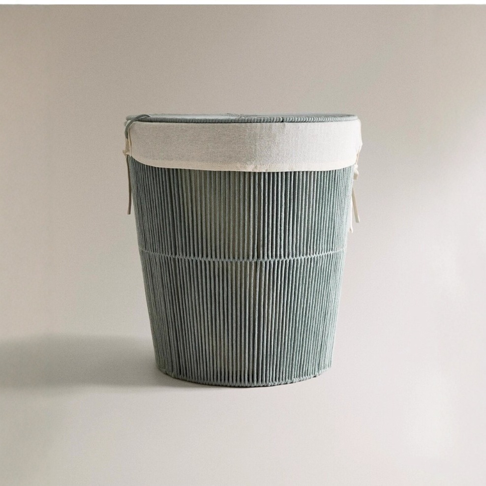 Lidded Cotton Rope Woven Laundry Basket, Large Capacity Round Dirty Clothes Storage Hamper with Removable Liner for Home Bathroom Organizer,www.kongzeglobal.com,Lidded Cotton Rope Woven Laundry Basket, Large Capacity Round Dirty Clothes Storage Hamper with Removable Liner for Home Bathroom Organizer-www.kongzeglobal.com