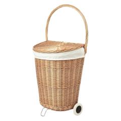 Wheeled Laundry Basket, Lidded Rolling Dirty Clothes Hamper with Liner & Curved Carry Handle for Bedroom Bathroom Storage,www.kongzeglobal.com,Wheeled Laundry Basket, Lidded Rolling Dirty Clothes Hamper with Liner & Curved Carry Handle for Bedroom Bathroom Storage-www.kongzeglobal.com