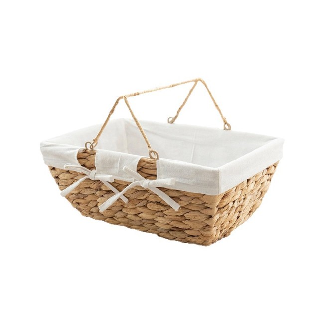 Natural Gourd Straw Woven Picnic Basket, Double Movable Handles Lined Handwoven Storage Basket for Fruit Vegetable Gift Outdoor Camping,www.kongzeglobal.com,Natural Gourd Straw Woven Picnic Basket, Double Movable Handles Lined Handwoven Storage Basket for Fruit Vegetable Gift Outdoor Camping-www.kongzeglobal.com
