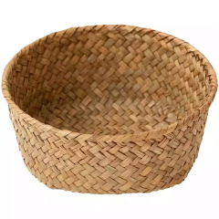 Natural Seagrass Woven Round Storage Basket, Mini Handwoven Organizer Bowl for Kitchen Garlic Snack Desktop Key Remote Sundry Storage,www.kongzeglobal.com,Natural Seagrass Woven Round Storage Basket, Mini Handwoven Organizer Bowl for Kitchen Garlic Snack Desktop Key Remote Sundry Storage