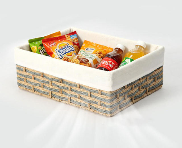 Two-tone Wicker Rectangular Storage Basket with Cotton Liner, Nestable Woven Organizer Bin for Cabinet Wardrobe Desktop Snack Sundry Tidy,www.kongzeglobal.com,Two-tone Wicker Rectangular Storage Basket with Cotton Liner, Nestable Woven Organizer Bin for Cabinet Wardrobe Desktop Snack Sundry Tidy-www.kongzeglobal.com