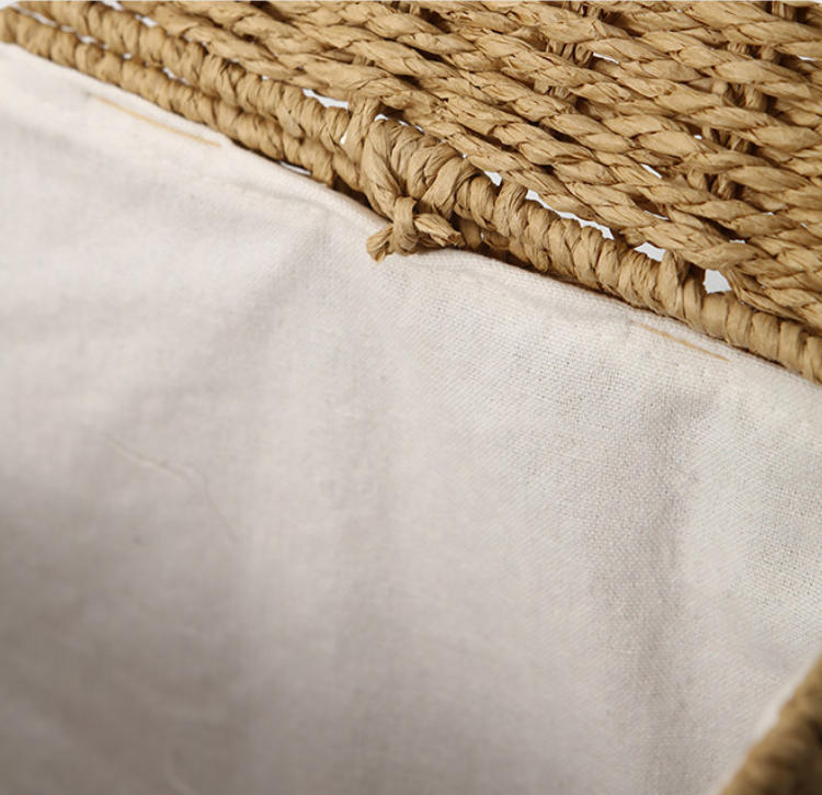 Lidded Scalloped Edge Rectangular Woven Laundry Hamper, Large Capacity Bathroom Under Sink Storage Basket for Dirty Clothes Sundry Organizer,www.kongzeglobal.com,Lidded Scalloped Edge Rectangular Woven Laundry Hamper, Large Capacity Bathroom Under Sink Storage Basket for Dirty Clothes Sundry Organizer-www.kongzeglobal.com