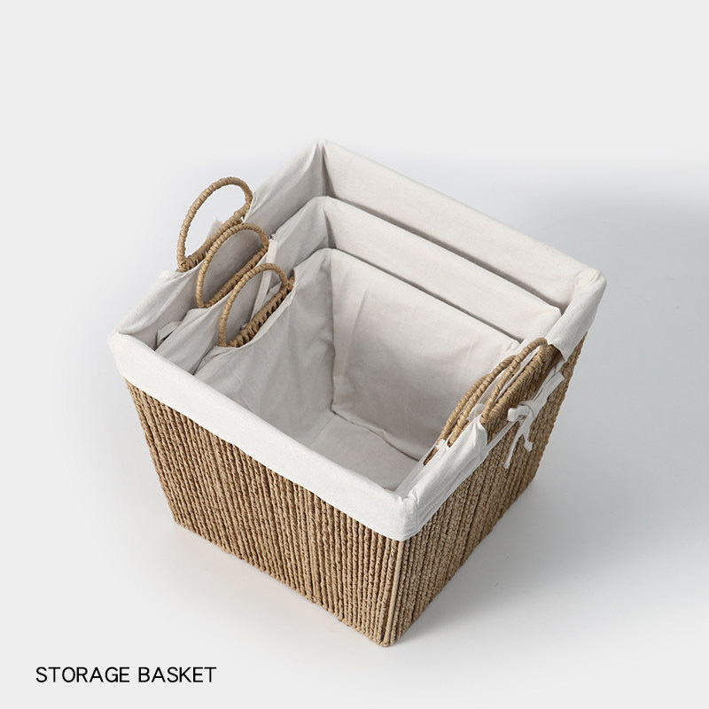 Natural Paper Rope Rectangular Storage Basket, Handwoven Organizer Bin with Cotton Liner & Bow Handles for Wardrobe Toy Clothes Sundry Tidy,www.kongzeglobal.com,Natural Paper Rope Rectangular Storage Basket, Handwoven Organizer Bin with Cotton Liner & Bow Handles for Wardrobe Toy Clothes Sundry Tidy-www.kongzeglobal.com