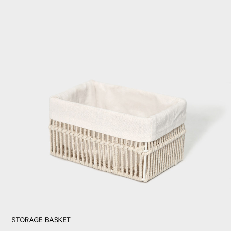 Natural Cotton Rope Rectangular Storage Basket, Hand Woven Organizer Bin with Detachable Cotton Linen Liner for Cabinet Desktop Wardrobe Tidy,www.kongzeglobal.com,Natural Cotton Rope Rectangular Storage Basket, Hand Woven Organizer Bin with Detachable Cotton Linen Liner for Cabinet Desktop Wardrobe Tidy-www.kongzeglobal.com
