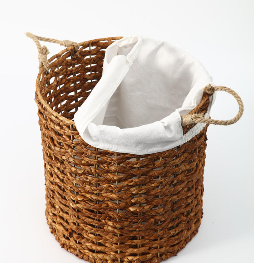 Natural Coconut Palm Woven Round Laundry Basket, Large Capacity Handwoven Dirty Clothes Hamper with Liner & Dual Handles for Bedroom Bathroom Storage,www.kongzeglobal.com,Natural Coconut Palm Woven Round Laundry Basket, Large Capacity Handwoven Dirty Clothes Hamper with Liner & Dual Handles for Bedroom Bathroom Storage-www.kongzeglobal.com
