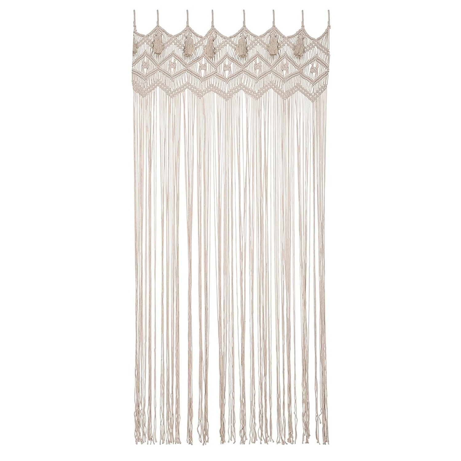 Macrame Cotton Room Divider Curtain, Hand Knotted Diamond Pattern Doorway Drape with Tassel Trim,www.kongzeglobal.com,Macrame Cotton Room Divider Curtain, Hand Knotted Diamond Pattern Doorway Drape with Tassel Trim-www.kongzeglobal.com