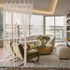 Macrame Cotton Room Divider Curtain, Hand Knotted Diamond Pattern Doorway Drape with Tassel Trim,www.kongzeglobal.com,Macrame Cotton Room Divider Curtain, Hand Knotted Diamond Pattern Doorway Drape with Tassel Trim-www.kongzeglobal.com