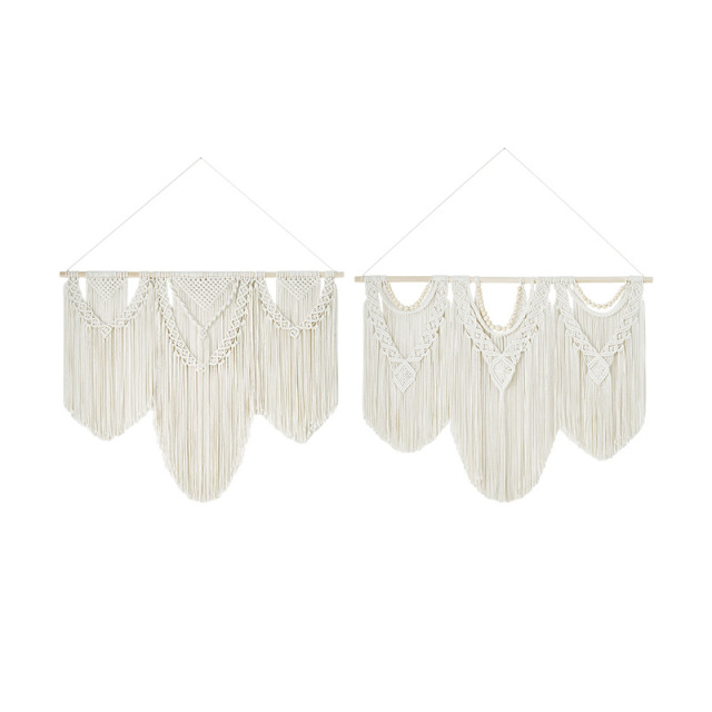 Triangular Macrame Cotton Wall Tapestry, Hand Knotted Tassel Fringe Wall Hanging for Home Wedding Background Decor,www.kongzeglobal.com,Triangular Macrame Cotton Wall Tapestry, Hand Knotted Tassel Fringe Wall Hanging for Home Wedding Background Decor-www.kongzeglobal.com