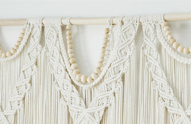 Triangular Macrame Cotton Wall Tapestry, Hand Knotted Tassel Fringe Wall Hanging for Home Wedding Background Decor,www.kongzeglobal.com,Triangular Macrame Cotton Wall Tapestry, Hand Knotted Tassel Fringe Wall Hanging for Home Wedding Background Decor-www.kongzeglobal.com