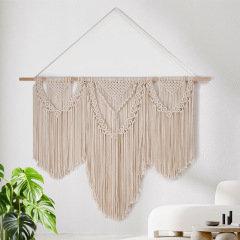 Triangular Macrame Cotton Wall Tapestry, Hand Knotted Tassel Fringe Wall Hanging for Home Wedding Background Decor,www.kongzeglobal.com,Triangular Macrame Cotton Wall Tapestry, Hand Knotted Tassel Fringe Wall Hanging for Home Wedding Background Decor-www.kongzeglobal.com