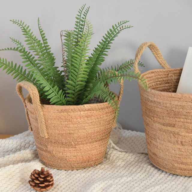 Natural Banana Fiber Handled Woven Plant Basket, Dual Ear Tapered Flower Pot Cover for Indoor Greenery Decor & Sundry Storage,www.kongzeglobal.com,Natural Banana Fiber Handled Woven Plant Basket, Dual Ear Tapered Flower Pot Cover for Indoor Greenery Decor & Sundry Storage-www.kongzeglobal.com