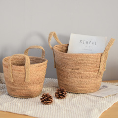 Natural Banana Fiber Handled Woven Plant Basket, Dual Ear Tapered Flower Pot Cover for Indoor Greenery Decor & Sundry Storage,www.kongzeglobal.com,Natural Banana Fiber Handled Woven Plant Basket, Dual Ear Tapered Flower Pot Cover for Indoor Greenery Decor & Sundry Storage-www.kongzeglobal.com
