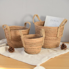 Natural Banana Fiber Handled Woven Plant Basket, Dual Ear Tapered Flower Pot Cover for Indoor Greenery Decor & Sundry Storage,www.kongzeglobal.com,Natural Banana Fiber Handled Woven Plant Basket, Dual Ear Tapered Flower Pot Cover for Indoor Greenery Decor & Sundry Storage-www.kongzeglobal.com