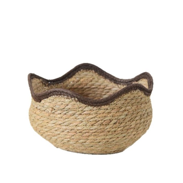 Wavy Edge Natural Straw Woven Plant Basket, Waterproof Lined Flower Pot Cover for Succulent Greenery Balcony Indoor Decor Storage,www.kongzeglobal.com,Wavy Edge Natural Straw Woven Plant Basket, Waterproof Lined Flower Pot Cover for Succulent Greenery Balcony Indoor Decor Storage-www.kongzeglobal.com