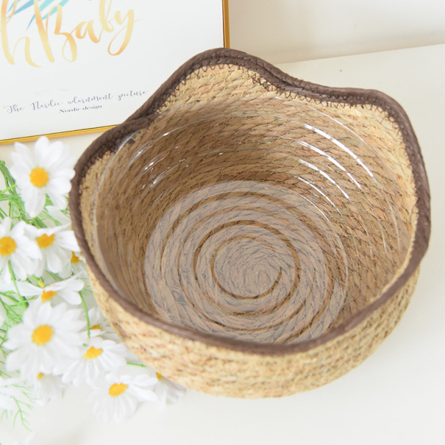 Wavy Edge Natural Straw Woven Plant Basket, Waterproof Lined Flower Pot Cover for Succulent Greenery Balcony Indoor Decor Storage,www.kongzeglobal.com,Wavy Edge Natural Straw Woven Plant Basket, Waterproof Lined Flower Pot Cover for Succulent Greenery Balcony Indoor Decor Storage-www.kongzeglobal.com