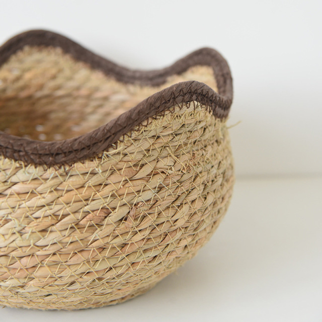 Wavy Edge Natural Straw Woven Plant Basket, Waterproof Lined Flower Pot Cover for Succulent Greenery Balcony Indoor Decor Storage,www.kongzeglobal.com,Wavy Edge Natural Straw Woven Plant Basket, Waterproof Lined Flower Pot Cover for Succulent Greenery Balcony Indoor Decor Storage-www.kongzeglobal.com