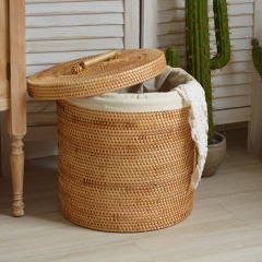 Natural Rattan Round Laundry Basket, Handwoven Storage Hamper with Detachable Cotton Liner & Dual Handles for Bathroom Bedroom Living Room Tidy,www.kongzeglobal.com,Natural Rattan Round Laundry Basket, Handwoven Storage Hamper with Detachable Cotton Liner & Dual Handles for Bathroom Bedroom Living Room Tidy-www.kongzeglobal.com