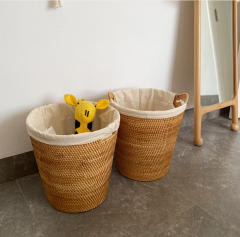Natural Rattan Round Laundry Basket, Handwoven Storage Hamper with Detachable Cotton Liner & Dual Handles for Bathroom Bedroom Living Room Tidy,www.kongzeglobal.com,Natural Rattan Round Laundry Basket, Handwoven Storage Hamper with Detachable Cotton Liner & Dual Handles for Bathroom Bedroom Living Room Tidy-www.kongzeglobal.com