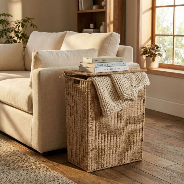 Foldable Lidded Paper Rope Woven Laundry Hamper, Large Capacity Rectangular Handwoven Storage Basket with Cotton Liner,www.kongzeglobal.com,Foldable Lidded Paper Rope Woven Laundry Hamper, Large Capacity Rectangular Handwoven Storage Basket with Cotton Liner-www.kongzeglobal.com