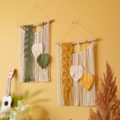 Leaf Macrame Wall Hanging, Hand Knotted Cotton Tapestry for Meter Box & Home Wall Decor,www.kongzeglobal.com,Leaf Macrame Wall Hanging, Hand Knotted Cotton Tapestry for Meter Box & Home Wall Decor-www.kongzeglobal.com
