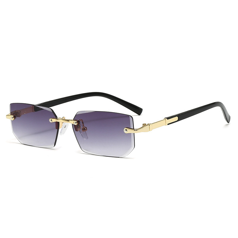 New rimless fashion sunglasses European and American trendy cut-edge sunglasses personalized jelly color sunglasses rimless sunglasses