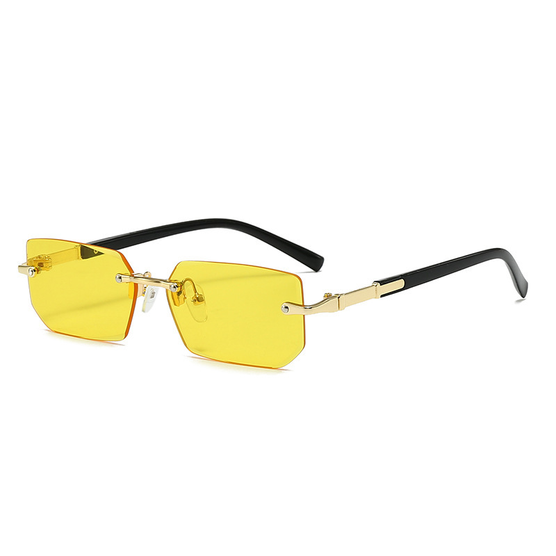 New rimless fashion sunglasses European and American trendy cut-edge sunglasses personalized jelly color sunglasses rimless sunglasses