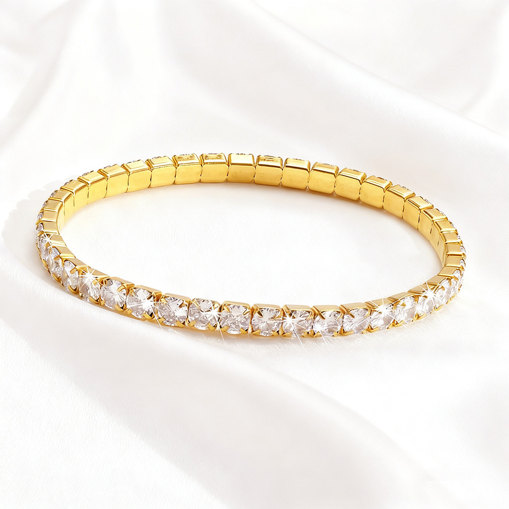 Titanium steel Roman zircon bracelet women's light luxury niche bracelet high-end new style minimalist Cuban exquisite gift