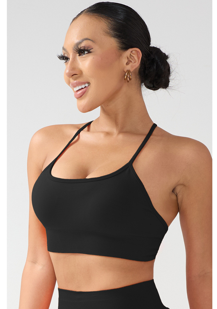Women's sports bra, shockproof and anti-sagging, yoga bra, cross-back sports bra, halter neck fitness vest