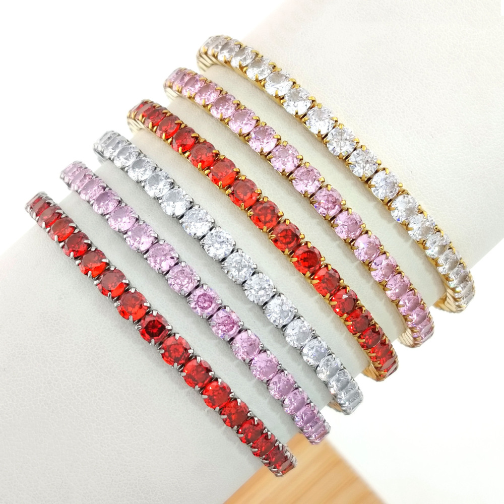 Titanium steel Roman zircon bracelet women's light luxury niche bracelet high-end new style minimalist Cuban exquisite gift