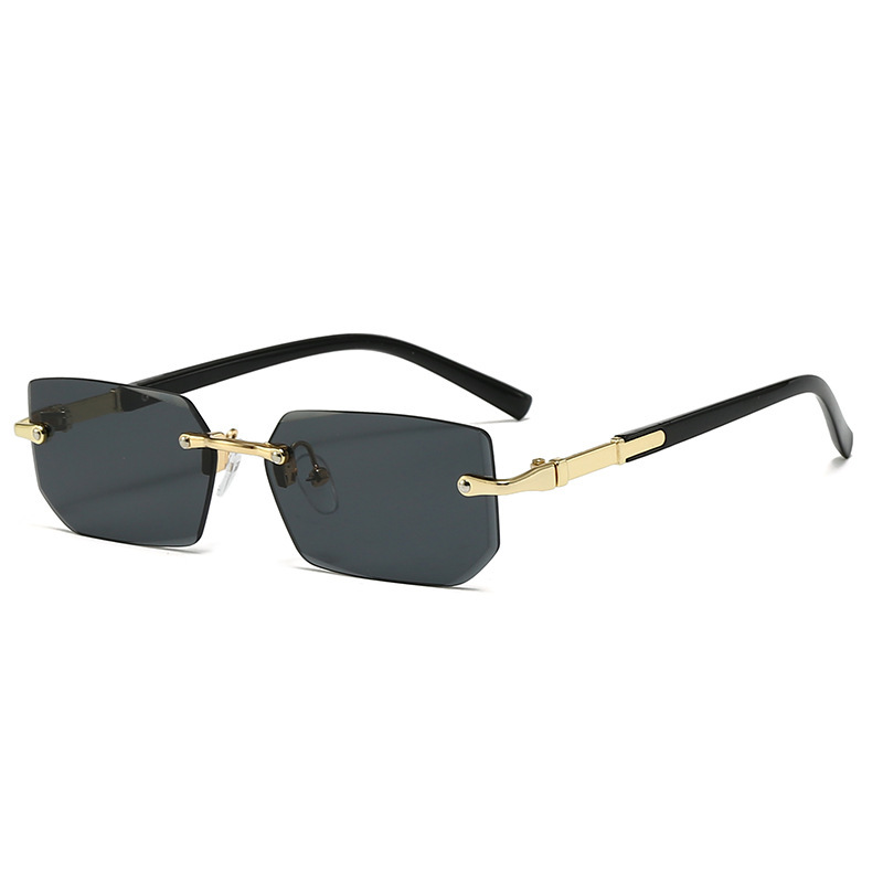 New rimless fashion sunglasses European and American trendy cut-edge sunglasses personalized jelly color sunglasses rimless sunglasses