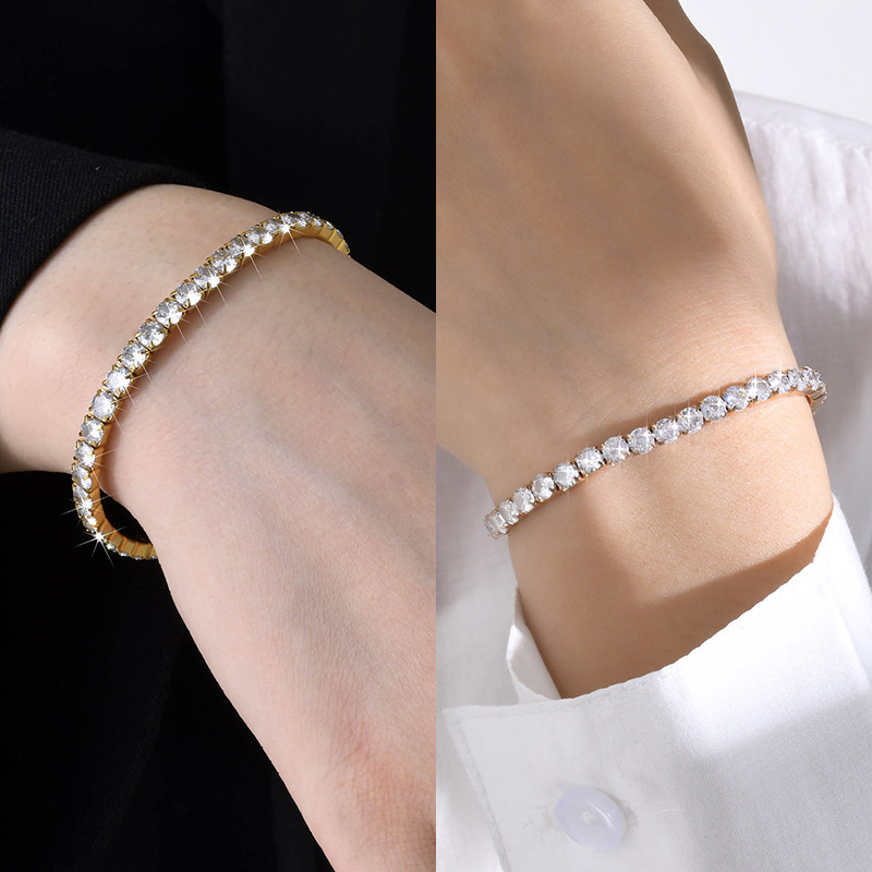 Titanium steel Roman zircon bracelet women's light luxury niche bracelet high-end new style minimalist Cuban exquisite gift