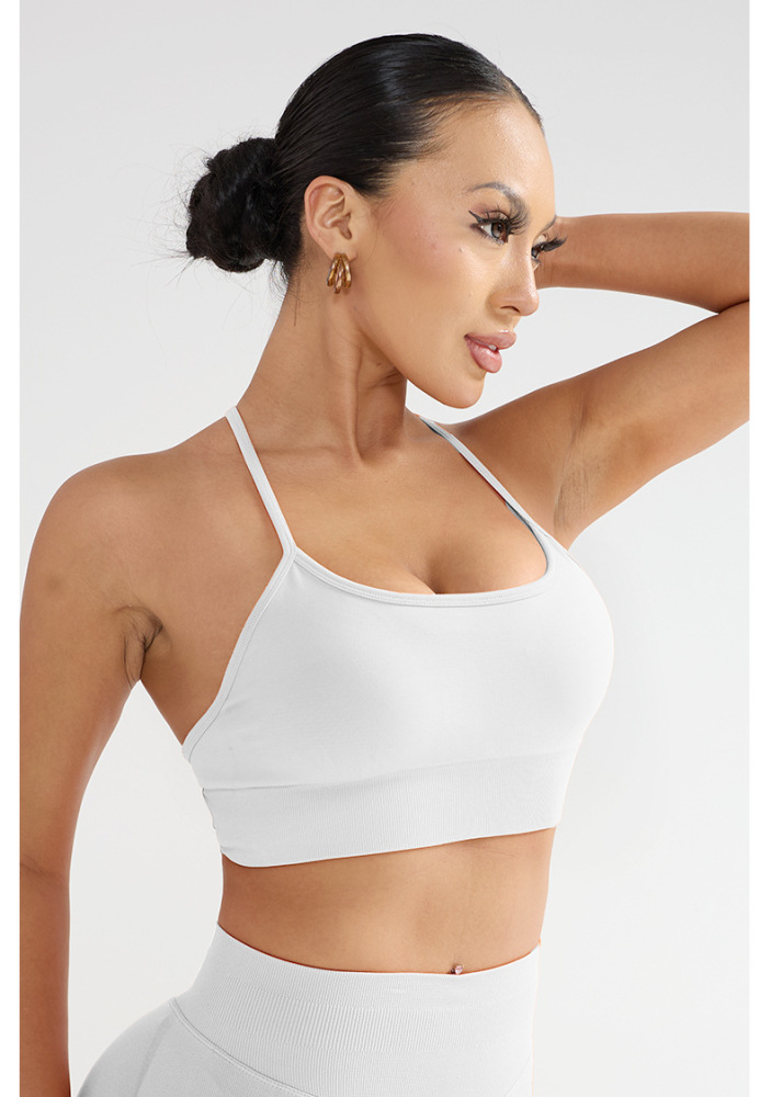 Women's sports bra, shockproof and anti-sagging, yoga bra, cross-back sports bra, halter neck fitness vest