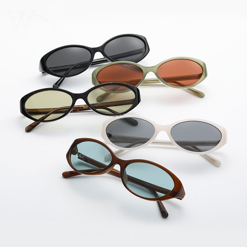 2026 Cat Eye Small Frame Oval Glasses Fashionable European and American Style Export Sunglasses Women's Premium Pin Sunglasses