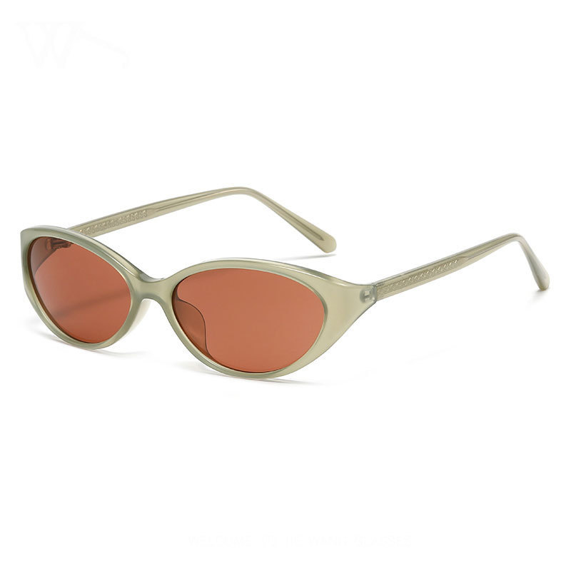 2026 Cat Eye Small Frame Oval Glasses Fashionable European and American Style Export Sunglasses Women's Premium Pin Sunglasses