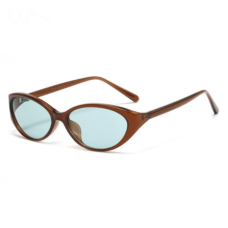 2026 Cat Eye Small Frame Oval Glasses Fashionable European and American Style Export Sunglasses Women's Premium Pin Sunglasses