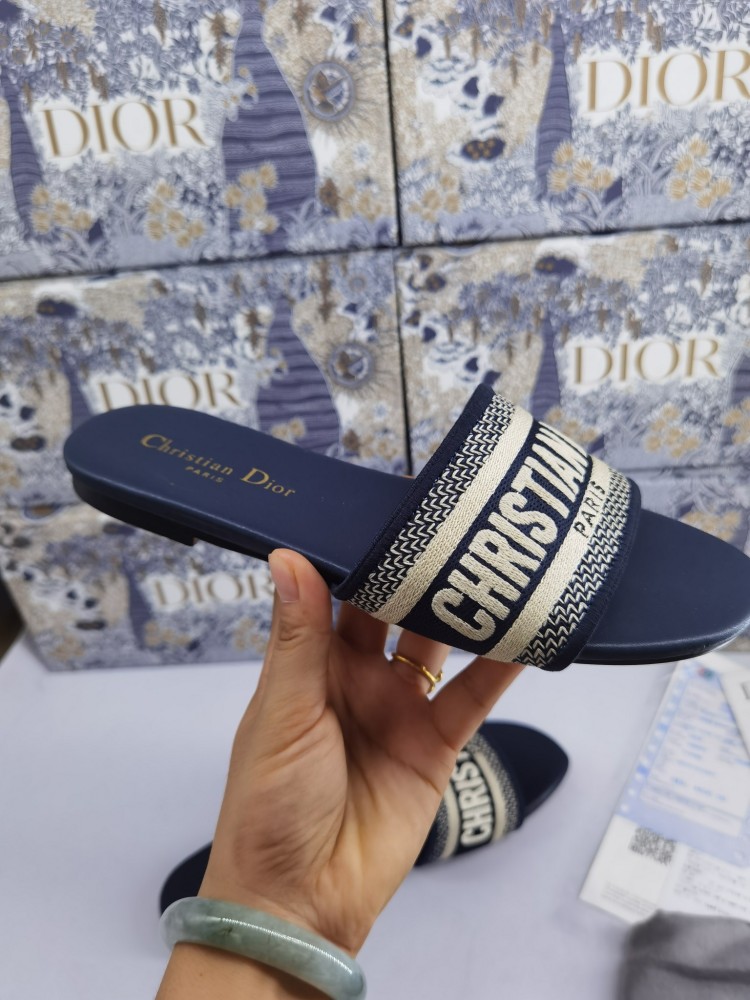 Christian Dior Dway Flat slides -Dark Blue