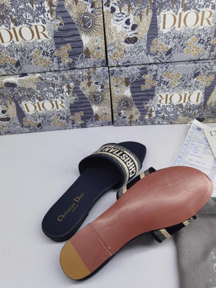 Christian Dior Dway Flat slides -Dark Blue