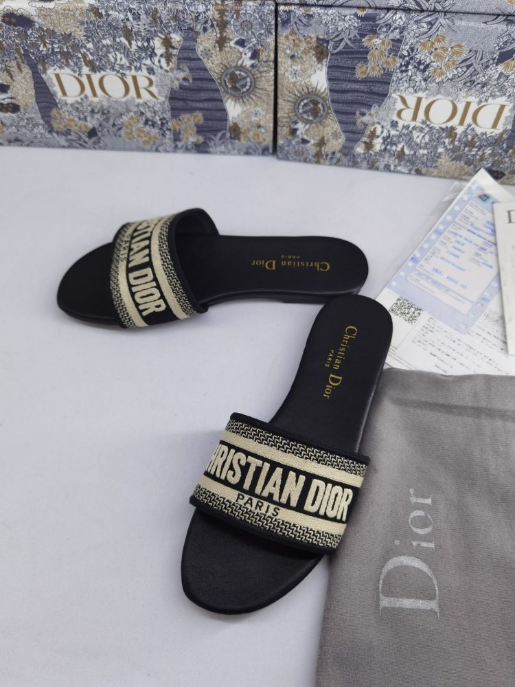 Christian Dior Dway Flat slides -Black