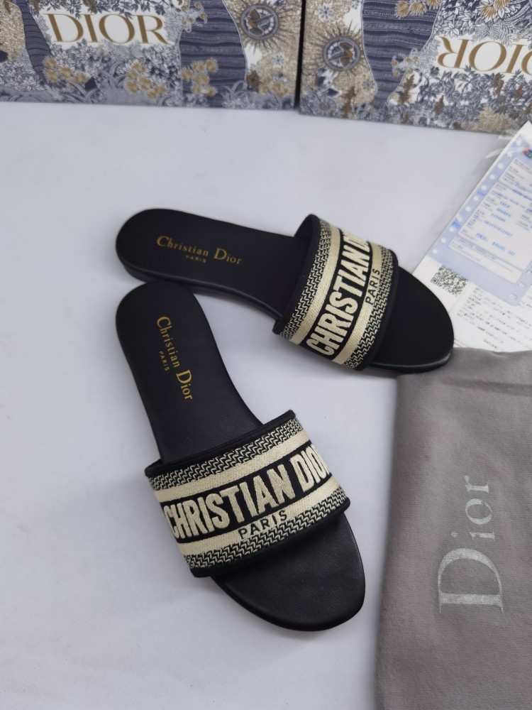 Christian Dior Dway Flat slides -Black